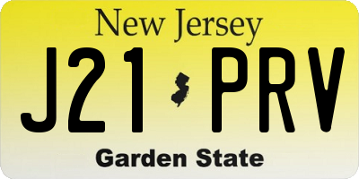 NJ license plate J21PRV
