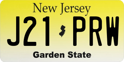 NJ license plate J21PRW