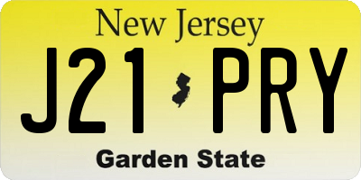 NJ license plate J21PRY