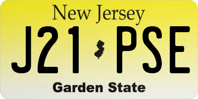 NJ license plate J21PSE