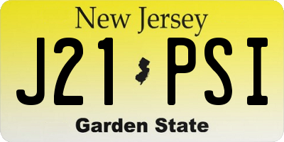 NJ license plate J21PSI