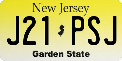NJ license plate J21PSJ