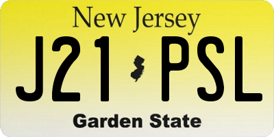 NJ license plate J21PSL
