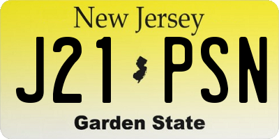 NJ license plate J21PSN