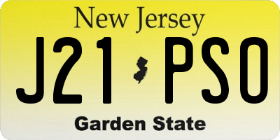 NJ license plate J21PSO