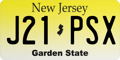NJ license plate J21PSX