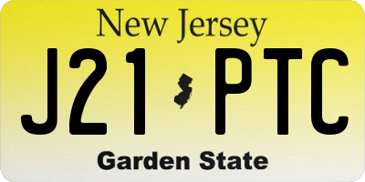 NJ license plate J21PTC