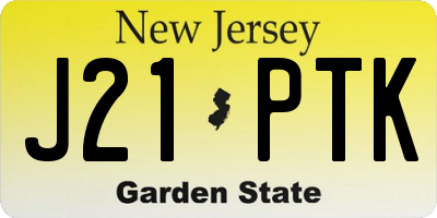 NJ license plate J21PTK