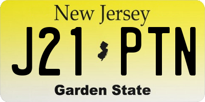 NJ license plate J21PTN
