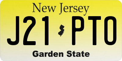 NJ license plate J21PTO