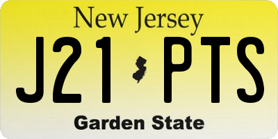 NJ license plate J21PTS