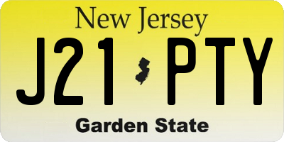 NJ license plate J21PTY