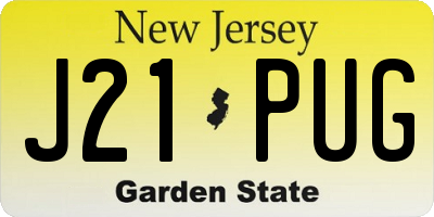 NJ license plate J21PUG