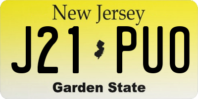 NJ license plate J21PUO