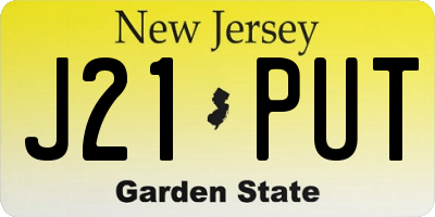 NJ license plate J21PUT