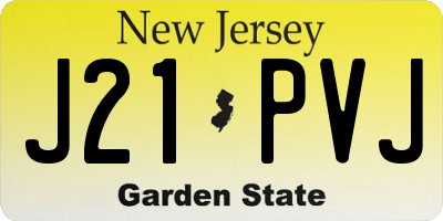 NJ license plate J21PVJ