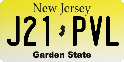 NJ license plate J21PVL