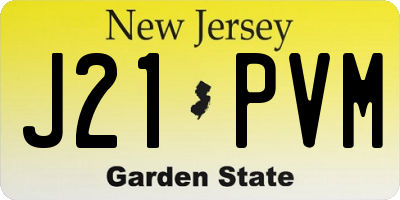 NJ license plate J21PVM
