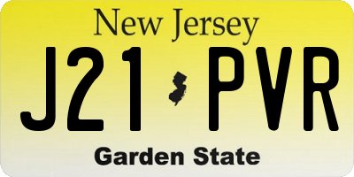 NJ license plate J21PVR