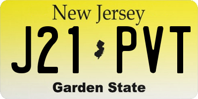 NJ license plate J21PVT