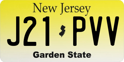 NJ license plate J21PVV