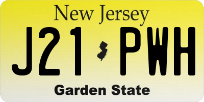 NJ license plate J21PWH