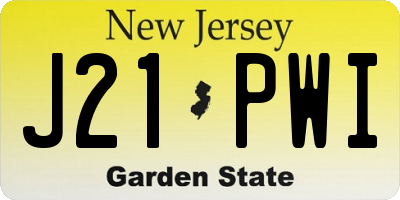 NJ license plate J21PWI