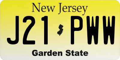 NJ license plate J21PWW
