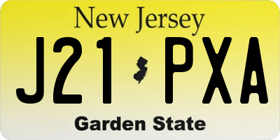 NJ license plate J21PXA