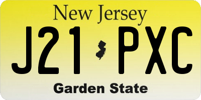 NJ license plate J21PXC