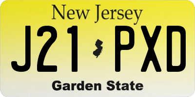 NJ license plate J21PXD