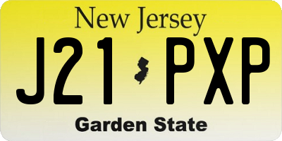 NJ license plate J21PXP