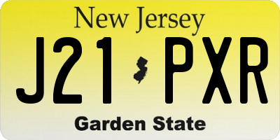 NJ license plate J21PXR