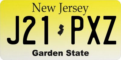 NJ license plate J21PXZ
