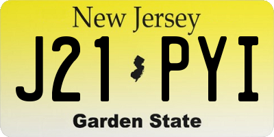 NJ license plate J21PYI