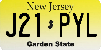 NJ license plate J21PYL