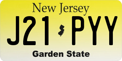 NJ license plate J21PYY