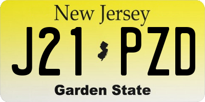 NJ license plate J21PZD