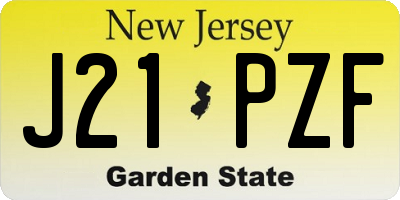NJ license plate J21PZF