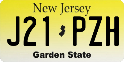 NJ license plate J21PZH