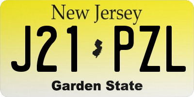NJ license plate J21PZL