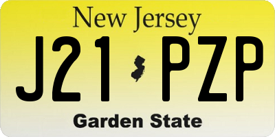 NJ license plate J21PZP