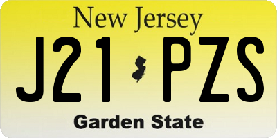 NJ license plate J21PZS