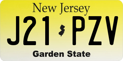 NJ license plate J21PZV