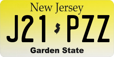 NJ license plate J21PZZ