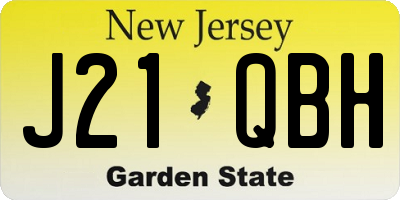 NJ license plate J21QBH