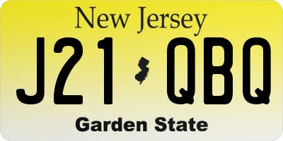 NJ license plate J21QBQ