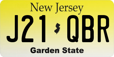 NJ license plate J21QBR