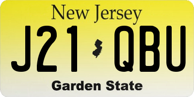 NJ license plate J21QBU