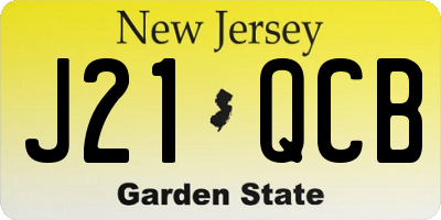 NJ license plate J21QCB